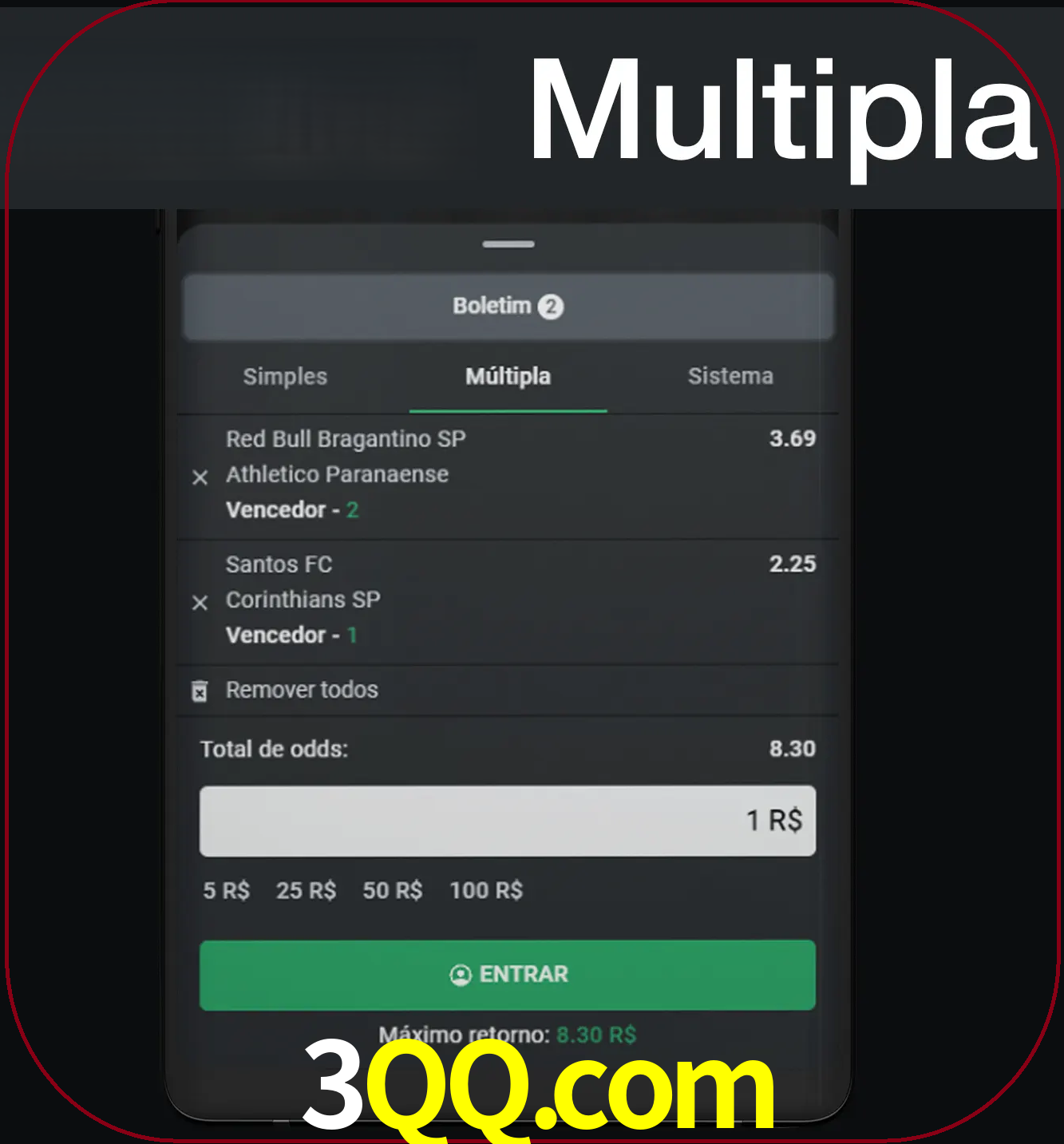 Faça apostas mais valiosas com mais de duas apostas.