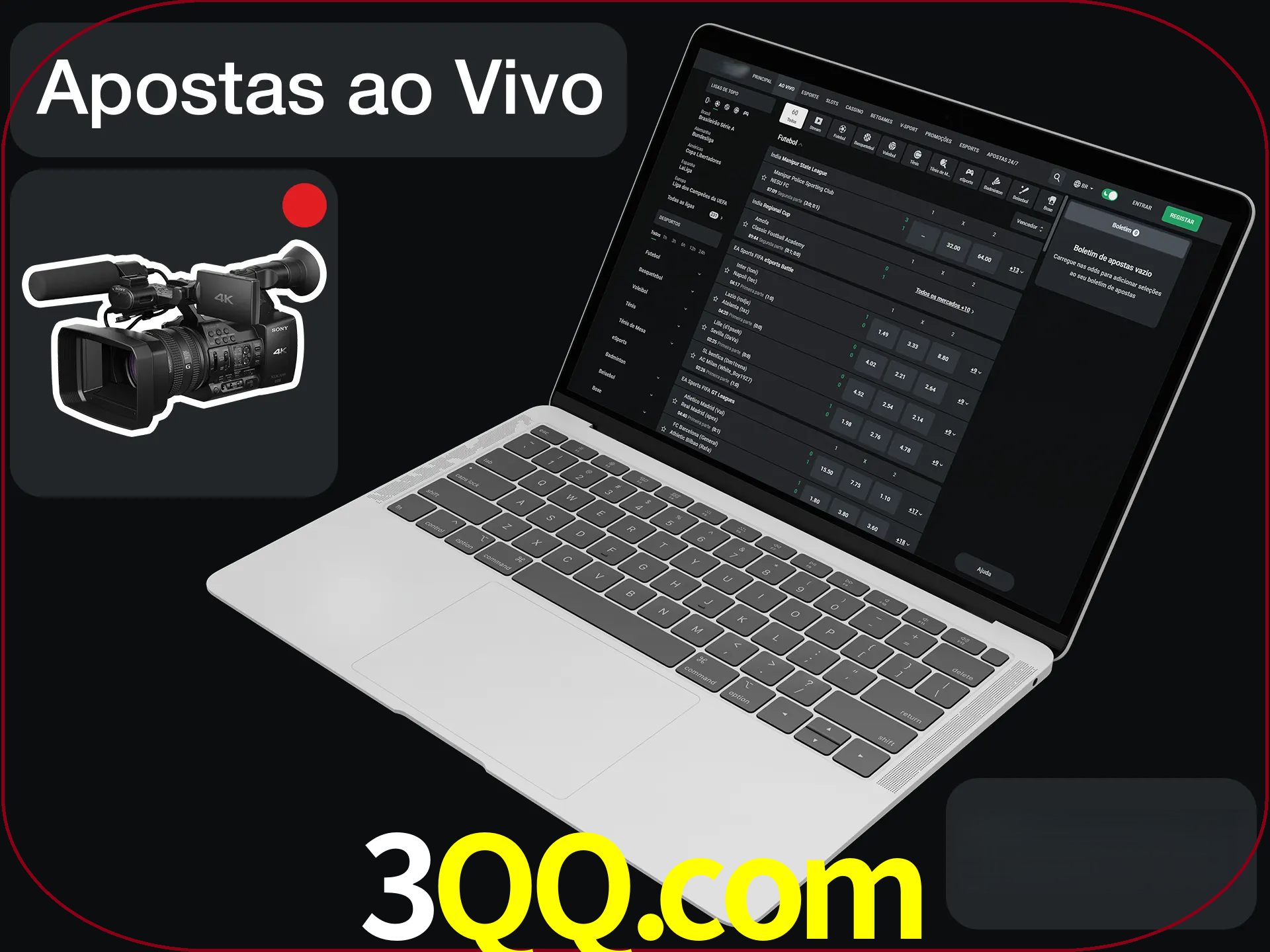 Aposte em formato ao vivo em nosso site.